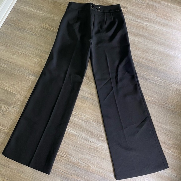 Express Mid Waisted Wide Leg Black Pant NWOT - Picture 2 of 4